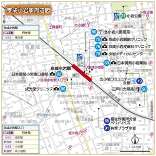京成小岩駅周辺図