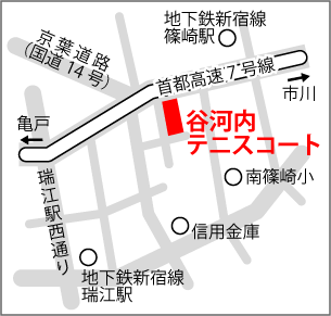 地図：谷河内テニスコート