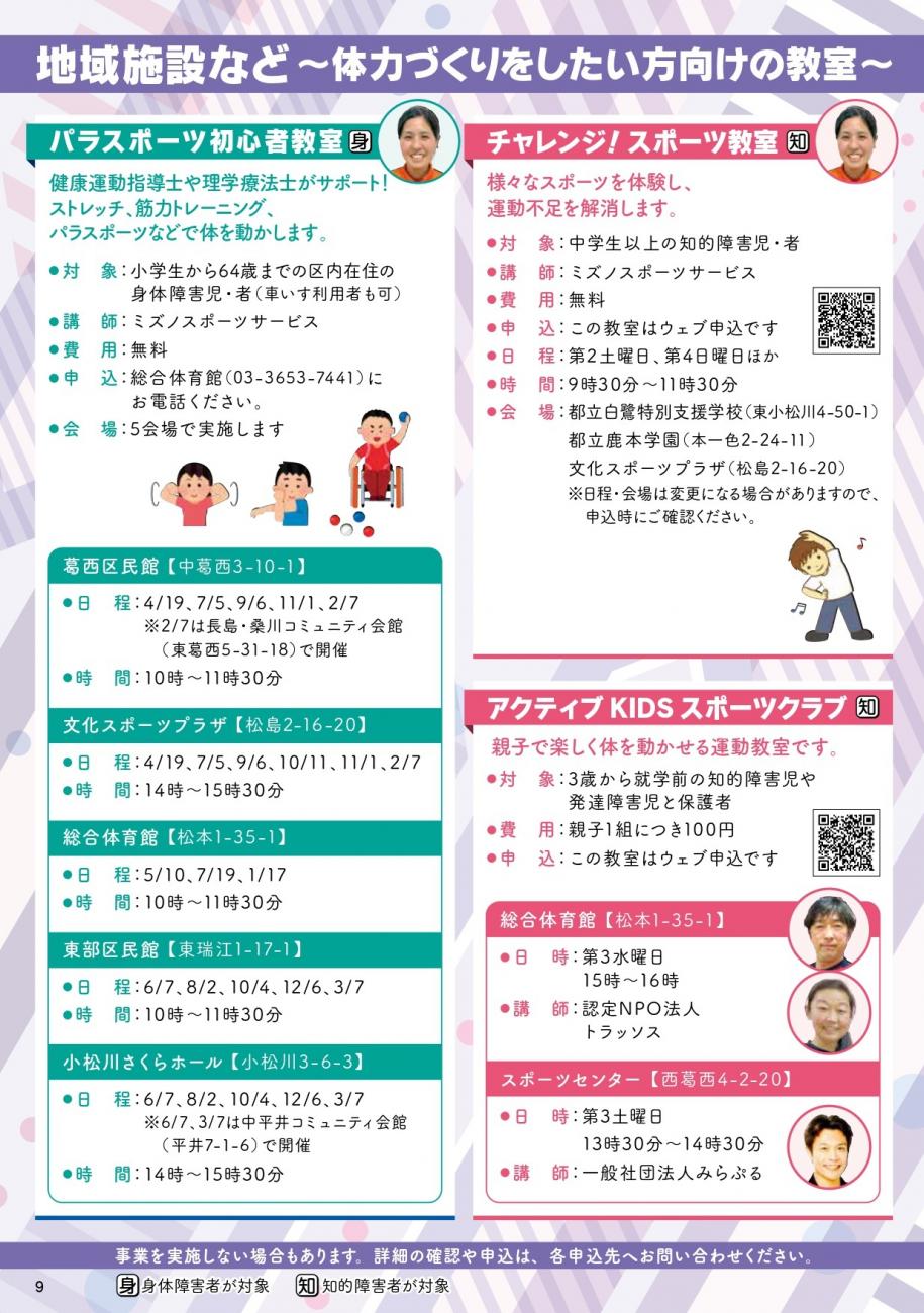 区内で実施している教室