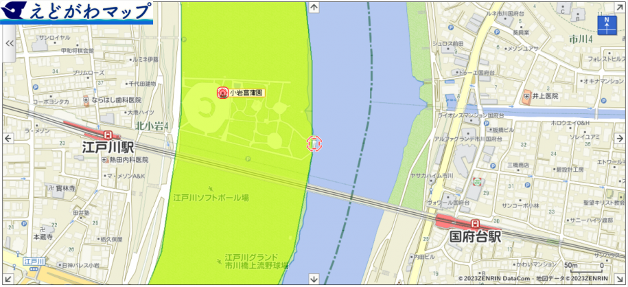 受付場所の地図（江戸川）