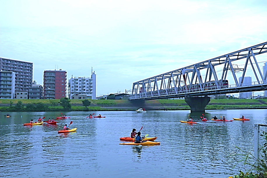 区民カヌー体験教室の全景