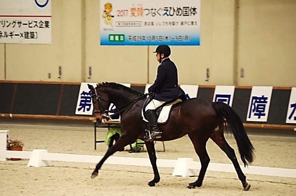 会場を駆ける馬に乗った選手