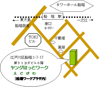 地図：ヤングほっとワークえどがわマップ