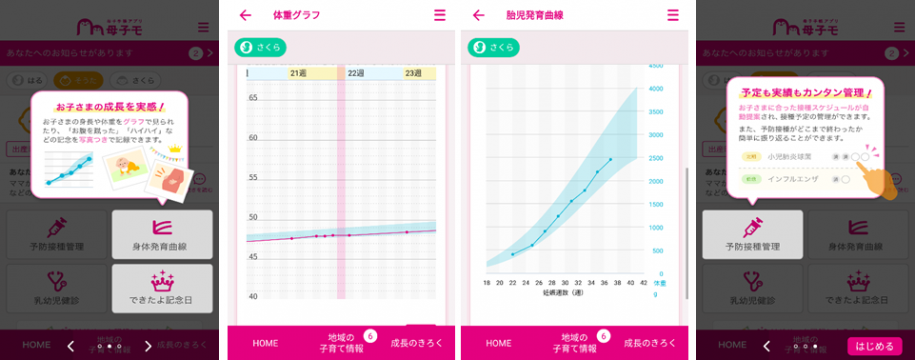 記録や管理機能の画像