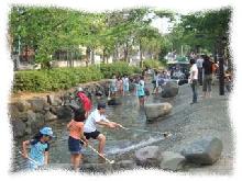 写真　小松川境川親水公園　早朝清掃