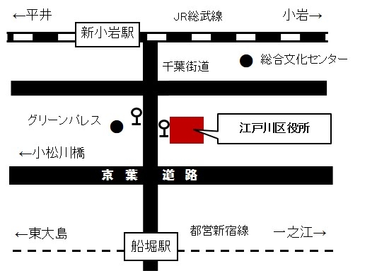 地図：江戸川区役所本庁