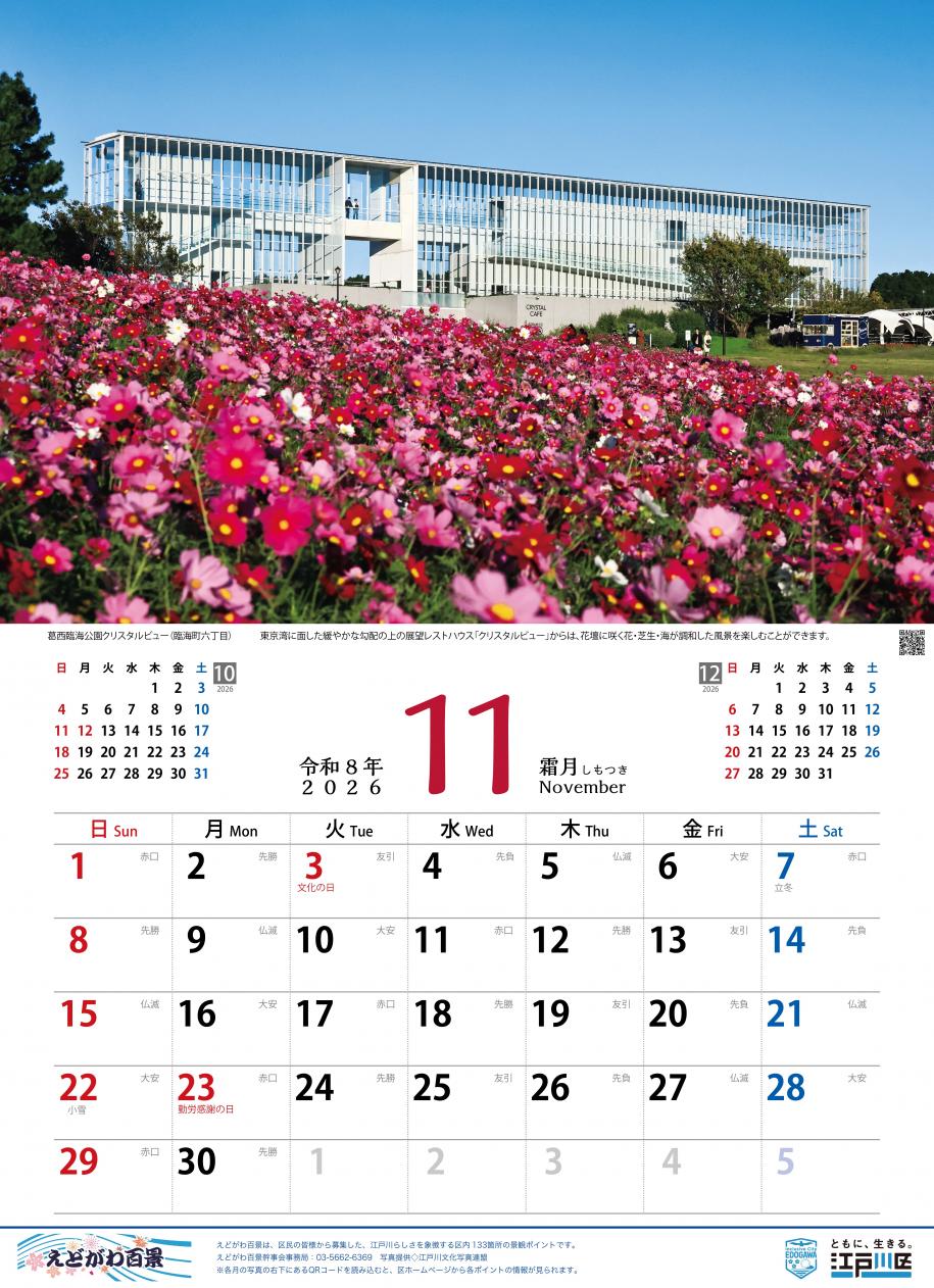 2026カレンダー11月