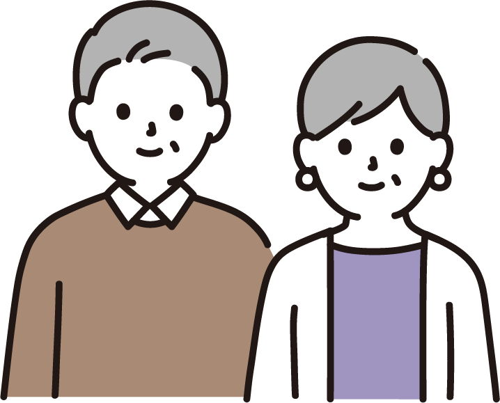熟年者の男女のイラスト