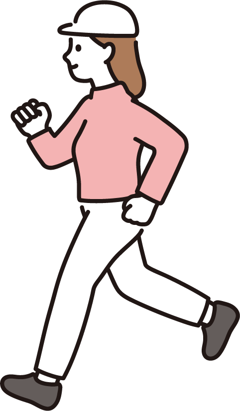 走る女性のイラスト