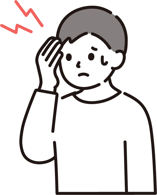 頭を押さえる男性のイラスト