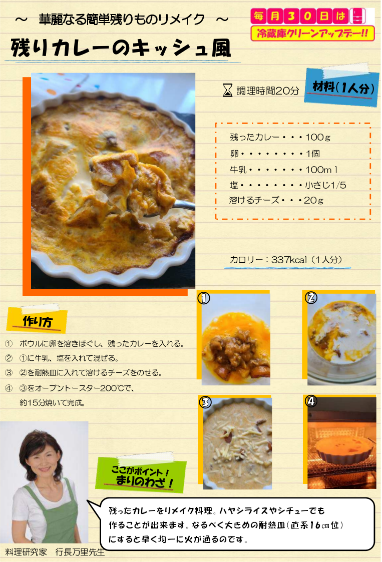 残りカレーのキッシュ風