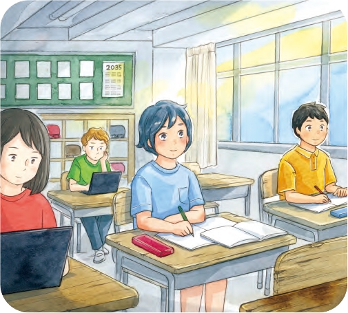 挿絵（授業を受けている子ども）