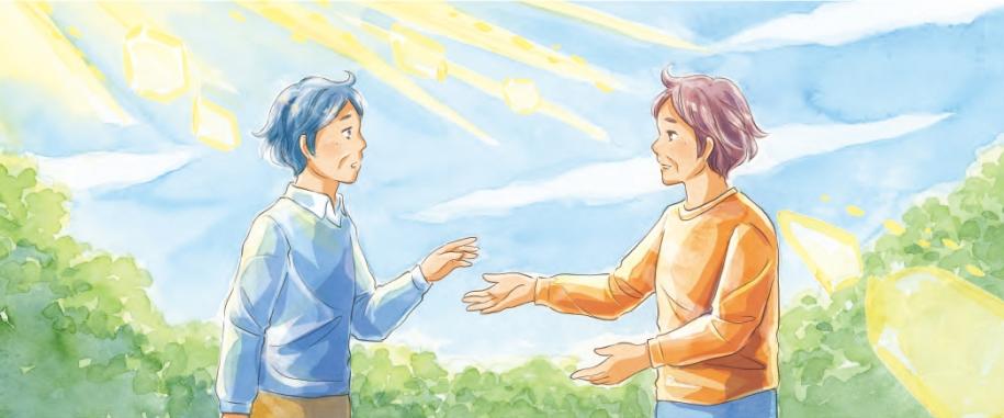 挿絵（手を出して向き合う人）