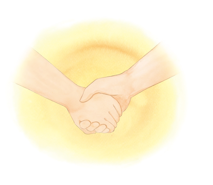 挿絵（握り合った2人の手）