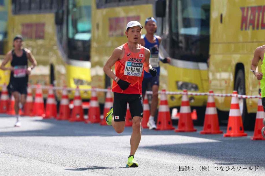 マラソン中の中野選手