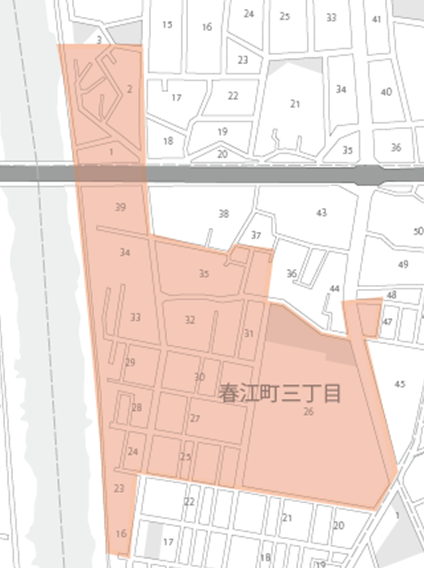 椿町会区域図