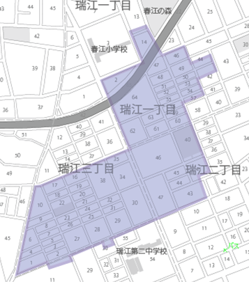 椿東町会区域図