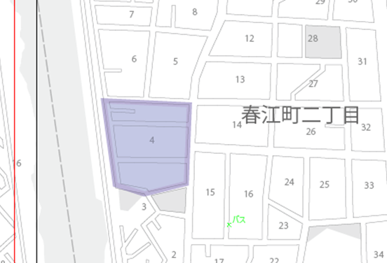 椿住宅自治会区域図