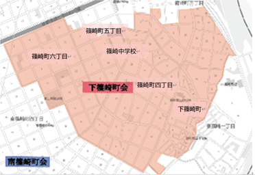 下篠崎町会区域図