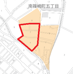 南篠崎五丁目自治会区域図