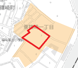 東篠崎団地和自治会区域図