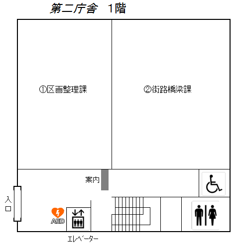 図　第二庁舎1階配置図