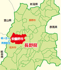 安曇野市の地図