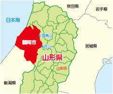 鶴岡市の地図