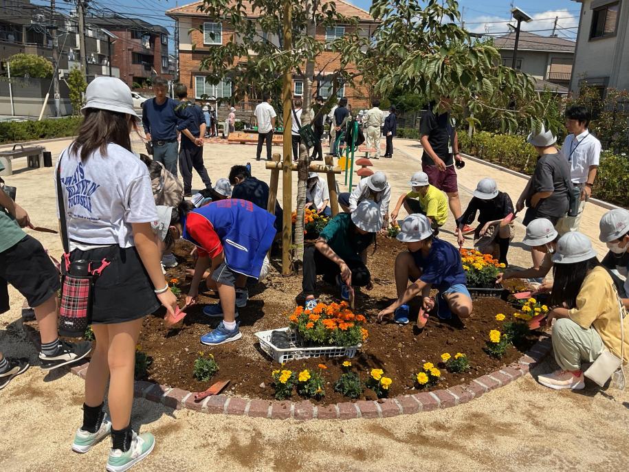 北小岩八丁目公園_上小岩第二小学校の花植
