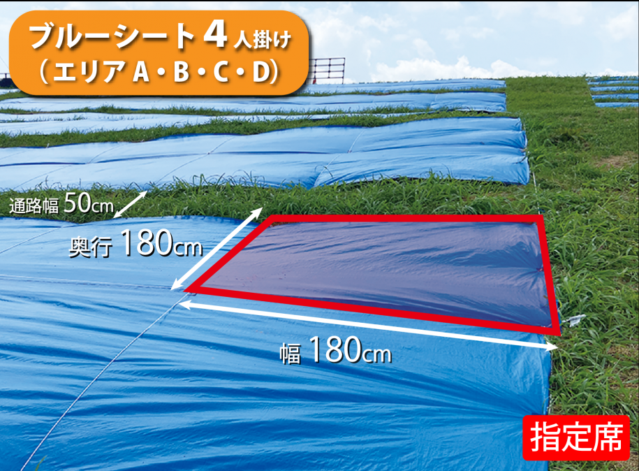 ブルーシート4人席