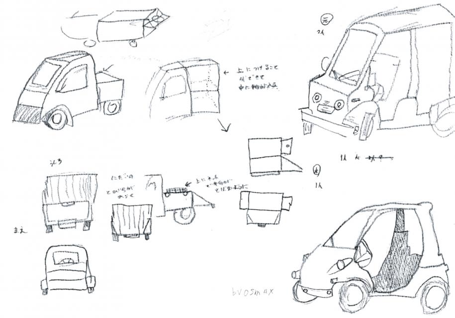 車体デザインラフ画