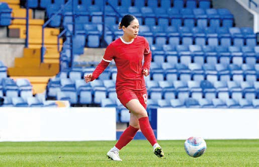 試合中の長野 風花選手