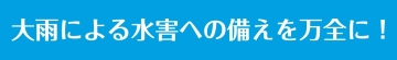 大雨による水害への備えを万全に！