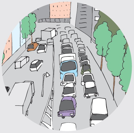 混雑による渋滞