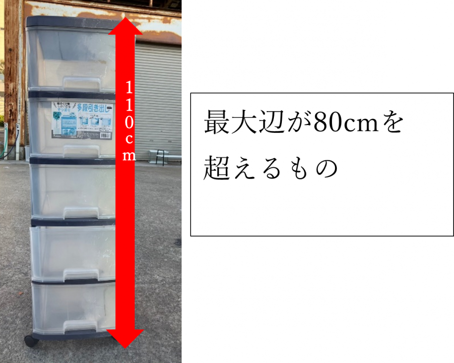 最大辺が80センチをこえるもの