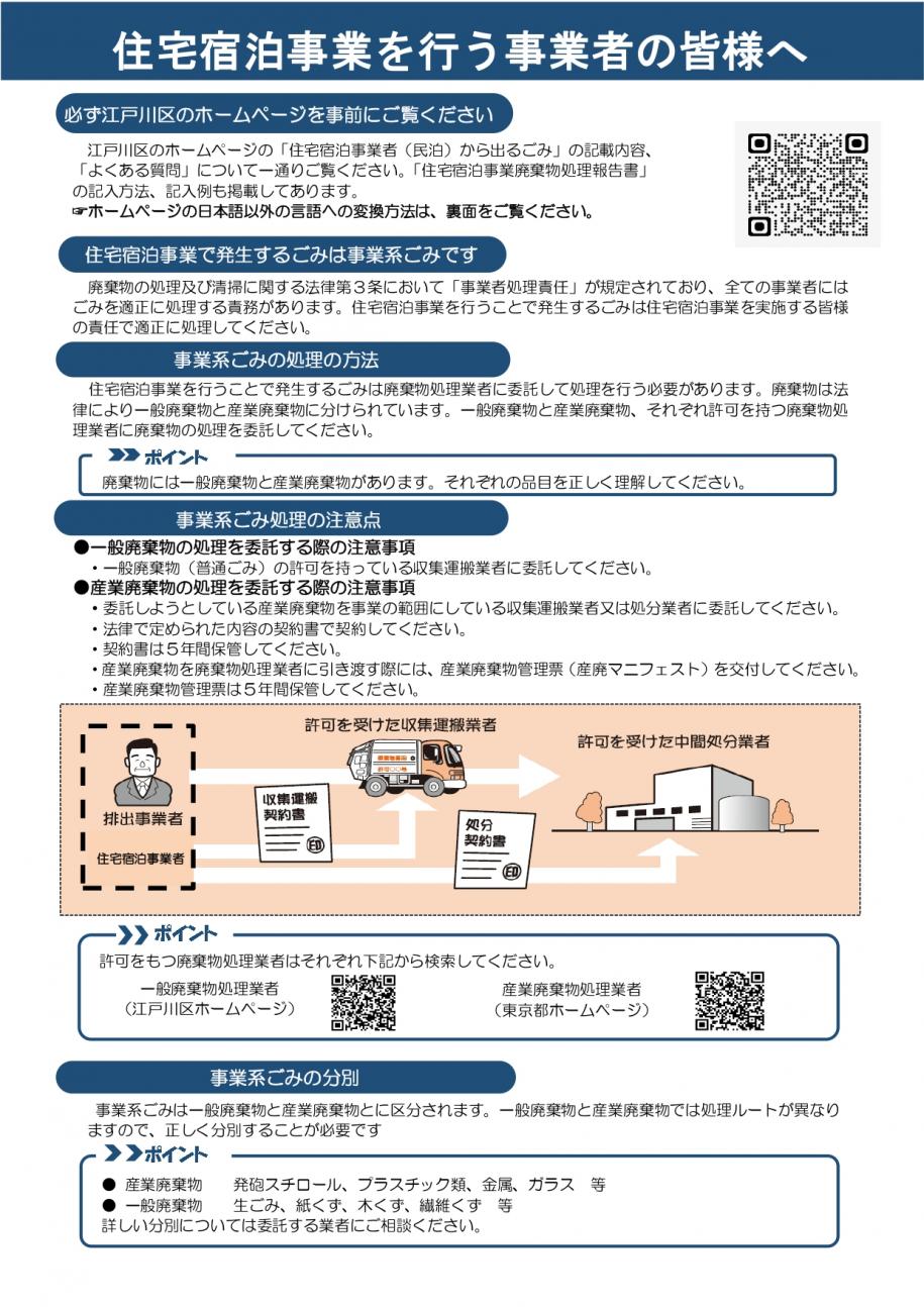 民泊事業者の皆様へ