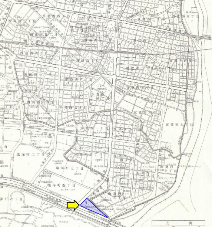 図　臨海町五丁目アパート自治会の地図