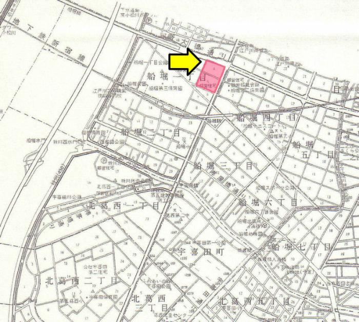 図　都営船堀一丁目アパート自治会の地図