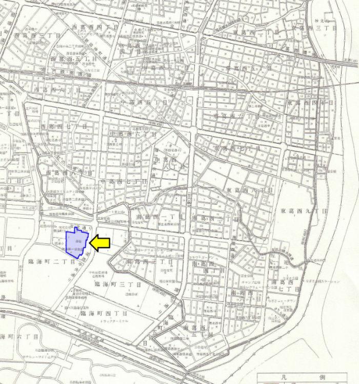 図　臨海町二丁目自治会の地図
