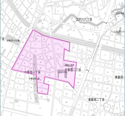 図　宇喜田三角自治会の地図
