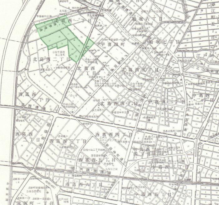図　宇喜田棒茅場自治会の地図