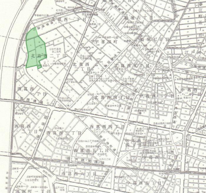 図　宇喜田六軒町自治会の地図