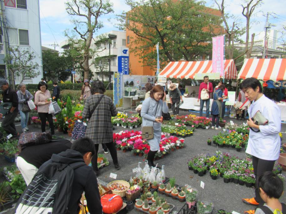 祭り当日の植物マーケット