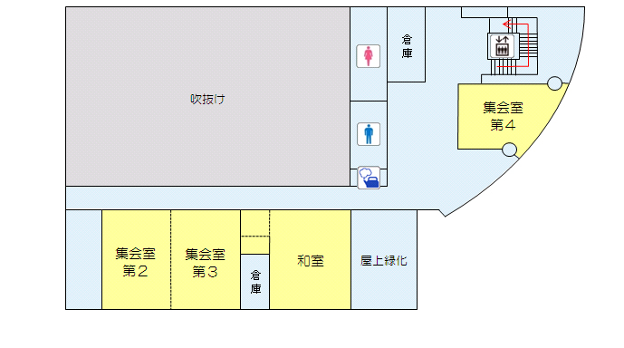 長島桑川コミュニティ会館3階　館内案内図