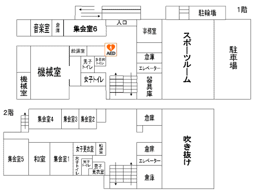 臨海町コミュニティ会館　館内案内図