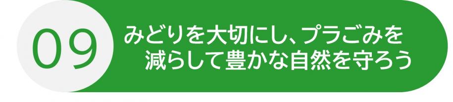 行動9 みどりを大切にし、プラごみを減らして豊かな自然を守ろう