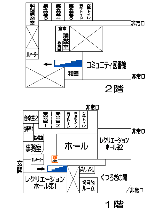 清新町コミュニティ会館　館内案内図