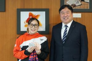 辻内選手と斉藤区長