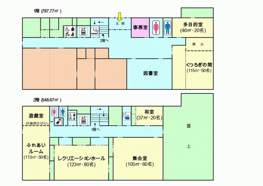 上一色コミュニティセンター館内案内図