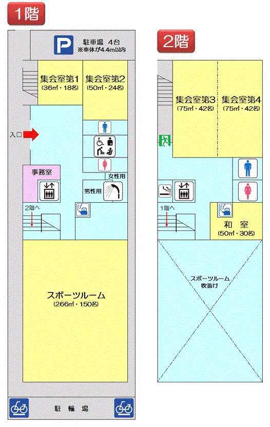 西小岩コミュニティ開館館内案内図